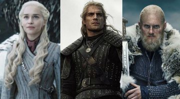 None - Game of Thrones, The Witcher e Vikings (Foto 1: Reprodução/ Foto 2: Reprodução/ Foto 3: Divulgação/ History)