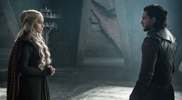 Emilia Clarke (Daenerys Targaryen),  Kit Harington (Jon Snow) em Game of Thrones (Foto: Reprodução)