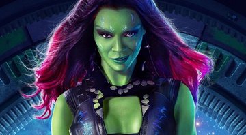 None - Zoe Saldana como Gamora em Guardiões da Galáxia (Foto: Reprodução / Marvel)