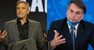 George Clooney e Jair Bolsonaro (Foto 1: Rachel Murray/Getty Images for Hulu | Foto 2: Andressa Anholete/Getty Images)