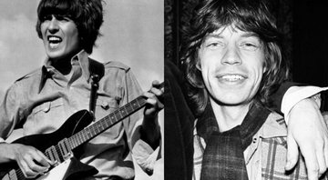 None - George Harrison e Mick Jagger (Foto 1: AP) (Foto 2: Reprodução)