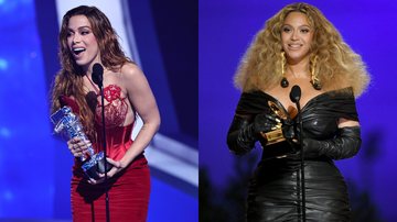 Anitta (Foto: Theo Wargo/Getty Images for MTV/Paramount Global) e Beyoncé no Grammy (Foto: Kevin Winter/Getty Images for The Recording Academy)