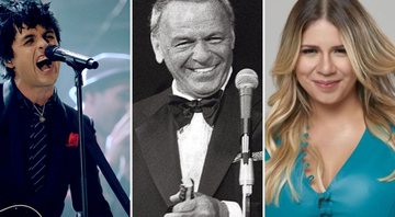 Billie Joe Armstrong (Foto: Getty Images), Frank Sinatra (Foto: AP) e Marília Mendonça (Foto: Reprodução / Instagram)