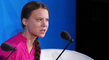 Greta Thunberg, de 16 anos, discursa na abertura da Cúpula do Clima da ONU (Foto: Reprodução)