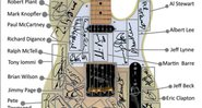Guitarra assinada por Paul McCartney, Robert Plant e outros (Foto: Reprodução)