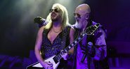 Guitarrista Richie Faulkner e vocalista Rob Halford em show do Judas Priest em junho de 2019 (Foto: Ethan Miller/Getty Images