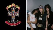 Capa de Appetite for Destruction (Foto: Reprodução /Twitter) e Guns N' Roses (Foto: Gene Ambo / Media Punch / IPX)