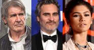 Harrison Ford (Foto: Reprodução), Joaquin Phoenix (Foto: Kevin Winter / Getty Images) e Zendaya (Foto: Steven Ferdman/Getty Images)