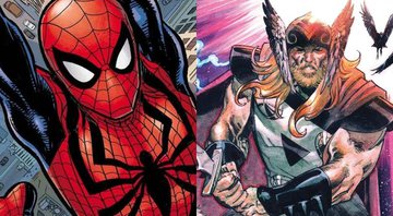 Homem-Aranha nos quadrinhos da Marvel Comics / Thor nos quadrinhos da Marvel Comics (Fotos: Reprodução / Twitter)