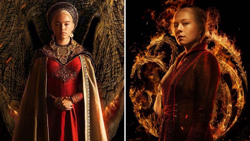 Milly Alcock como Rhaenyra Targaryen (Foto: Divulgação/HBO) e Emma D'Arcy como a versão mais velha da personagem (Foto: Divulgação/HBO)