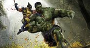 Arte digital de Hulk vs Wolverine (foto: reprodução/ Marvel)