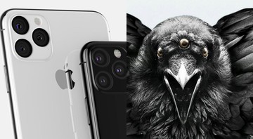 None - A câmera do novo iPhone 11 e o Corvo de Três Olhos (Foto: Montagem - Reprodução Apple/ Reprodução HBO)