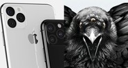 A câmera do novo iPhone 11 e o Corvo de Três Olhos (Foto: Montagem - Reprodução Apple/ Reprodução HBO)