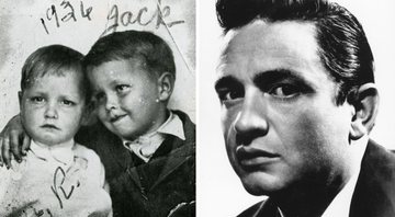None - J. R. (Johnny) e Jack Cash em 1956 (esq.) e Johnny Cash adulto (dir.) (Foto 1: Reprodução de arquivo pessoal e Foto 2: AP)