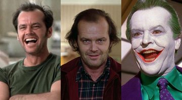 Jack Nicholson em Um Estranho no Ninho (1975), O Iluminado (1980) e Batman (1989) (Fotos: Divulgação)
