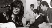 Jimmy Page em 1977 (Foto: Michael Zagaris Photography LLC e Reel Art Press) e Brian Wilson (ao piano) mostra uma nova composição para a banda. Junto a ele estão (da esq. para a dir.) Al Jardine, Mike Love, Dennis Wilson e Carl Wilson (Foto: Divulgação)