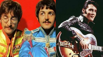 None - Montagem de John Lennon e Paul McCartney (Foto: Reprodução) e Elvis Presley (Foto: NBC)