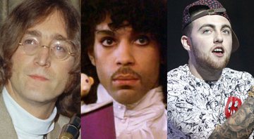 None - John Lennon, Prince e Mac Miller  (Foto 1: AP Images/ Foto 2: reprodução/ Foto 3: Shooter / Media Punch)