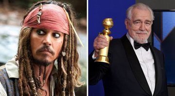 None - Johnny Depp como Jack Sparrow em Piratas do Caribe (Foto: Divulgação / Disney) e Brian Cox (Foto: Kevin Winter / Equipe)