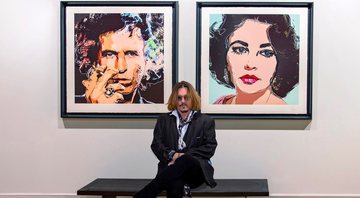 Johnny Depp no lançamento de coleção de arte (Foto: Reprodução/Instagram)