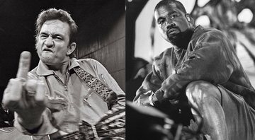 None - Johnny Cash (Foto: Cortesia de Jim Marshall e Reel Art Press) e Kanye West no Coachella (Foto: Amy Harris/Invision/AP)