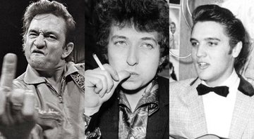 None - Johnny Cash, Bob Dylan e Elvis Presley (Foto 1: Cortesia de Jim Marshall e Reel Art Press | Foto 2: AP Images | Foto 3:  AP Photo/File)