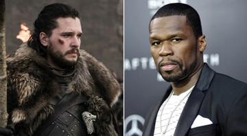 None - Jon Snow e 50 Cent (Foto 1: Divulgação / HBO e Foto 2: Evan Agostini / AP)