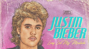 None - A versão anos 1980 de Justin Bieber, feita pelo artista Fulvio Alejandro Obregon (Foto:Reprodução/Instagram)