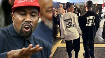 Kanye West (Foto: Getty Images), Camiseta "vidas brancas importam" (Foto: Reprodução)