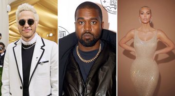Pete Davidson, Kanye West (Foto: Getty Images) e Kim Kardashian (Foto: Reprodução/Instagram)
