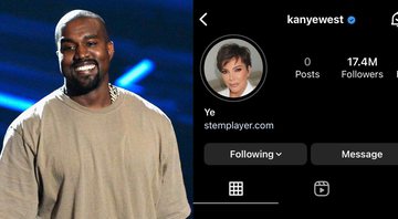 Kanye West (Foto: Kevork Djansezian / Correspondente) e perfil do cantor no Instagram (Foto: Reprodução/Instagram)