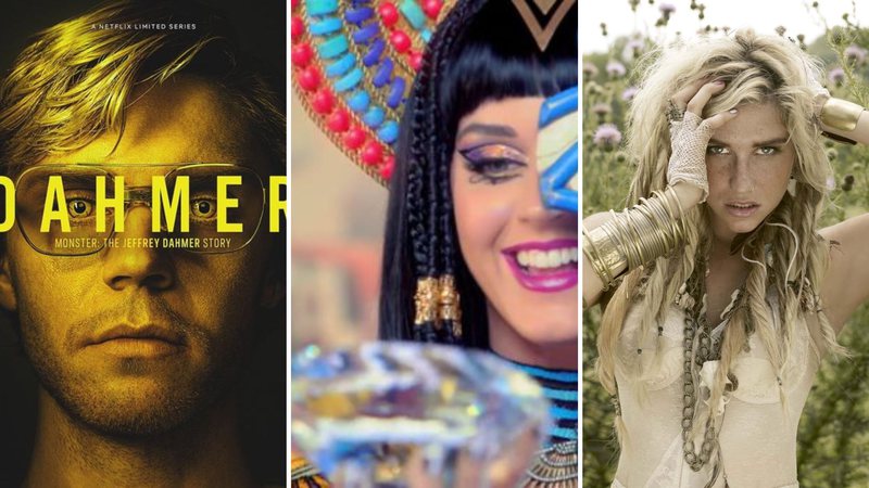 Dahmer (Foto: Divulgação / Netflix), Katy Perry (Foto: Reprodução / Youtube) e Kesha (Foto: Steve Gomillion)