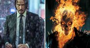 Keanu Reeves em ação em John Wick 3: Parabellum (Foto: Divulgação) e Motoqueiro Fantasma (Foto: Divulgação)