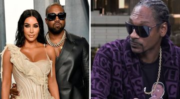 Kim Kardashian e Kanye West e Snoop Dogg (Foto 1: Frazer Harrison / Getty Images e Foto 2: Reprodução)
