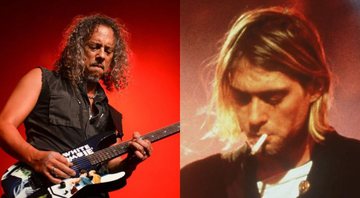 None - Kirk Hammett (Foto: Getty Images / Michael Kovac / Correspondente) e Kurt Cobain (Foto: AP Images)
