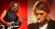 Kirk Hammett (Foto: Getty Images / Michael Kovac / Correspondente) e Kurt Cobain (Foto: AP Images)