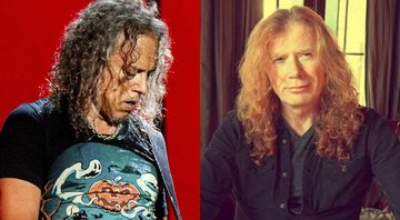 Kirk Hammett e Dave Mustaine, líder do Megadeth (Foto 1:Amy Harris/Invision/AP | Foto 2 : Instagram / Reprodução)