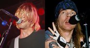 Kurt Cobain, do Nirvana (Foto: Kevin Estrada/MediaPunch/IPX) e Axl Rose em 1988 (Foto: Gene Ambo / MediaPunch /IPX)