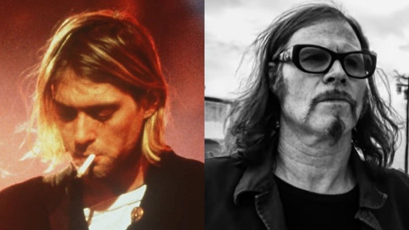 Kurt Cobain (Foto: AP Images) e Mark Lanegan no clipe de "Night Flight to Kabul" (Foto: Reprodução/YouTube)