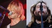 Kurt Cobain e Max Cavalera (Foto 1: Kevin Estrada/MediaPunch/IPX  | Foto 2: Peter Klaunzer/Keystone/AP)