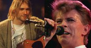 Kurt Cobain em cena do MTV Unplugged (Foto: Divulgação/MTV)/ David Bowie (Foto: Joe Schaber/AP)