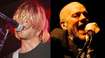 Kurt Cobain em 1991 e Michael Stipe (Foto 1:Kevin Estrada/MediaPunch/IPX | Foto 2: Steffen Schmidt/AP)