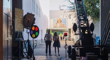 None - Cena de La La Land em set de gravação (Foto: Reprodução)
