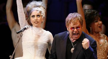 None - Lady Gaga e Elton John (Foto: AP Images)
