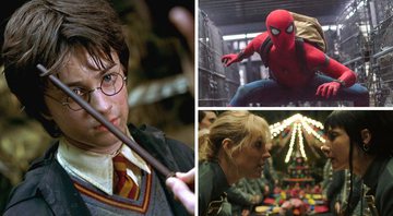 Horário, pela esquerda: Harry Potter, Homem-Aranha: De Volta ao Lar e Vis a Vis: Oasis (Fotos: Divulgação / Netflix)