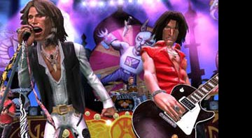 Tyler e Joe Perry no <i>Guitar Hero</i>: banda já foi tema do game <i>Revolution X</i> - Divulgação