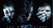 Batman, Harvey Dent e Coringa, o trio principal de <i>Batman: O Cavaleiro das Trevas</i>