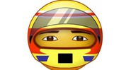 Já Lewis Hamilton, piloto de Fórmula-1, nem se preocupou em tirar seu capacete para se tornar emoticon
