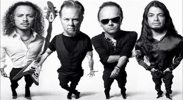 SENHORES DE RESPEITO (Da esq. para a dir.) Kirk Hammett, James Hetfield, Lars Ulrich e Robert Trujillo: o Metallica de Death Magnetic - Max Vadukul