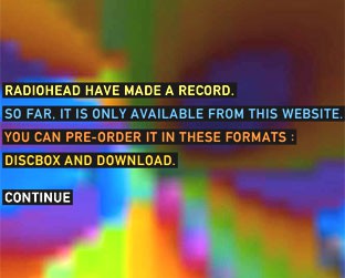 A mensagem: "O radiohead gravou um disco. Por enquanto, ele só está disponível aqui..." - Reprodução